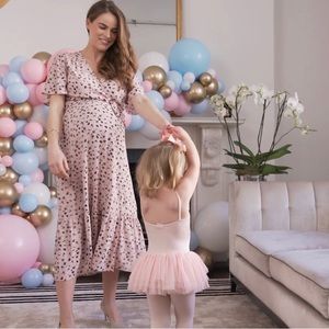 Seraphine Blush Pink Maternity Wrap Dress - Size 2